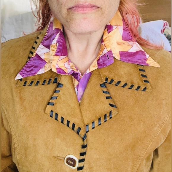 Vintage Silk Disco Shirt w/ balloon sleeves / pointy collar (Unisex) - Picture 4 of 7